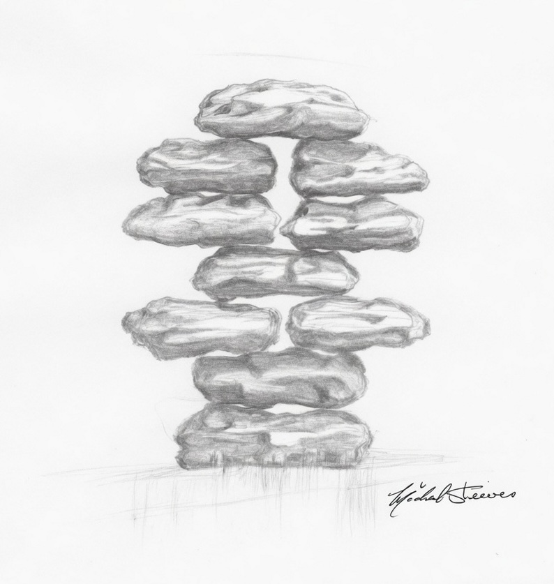 Michael Steeves' Tree of Life formed from stacked rocks
